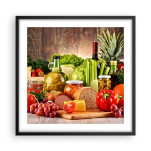 Plagát v čiernom ráme - Údené, pečené, marinované - 50x50 cm