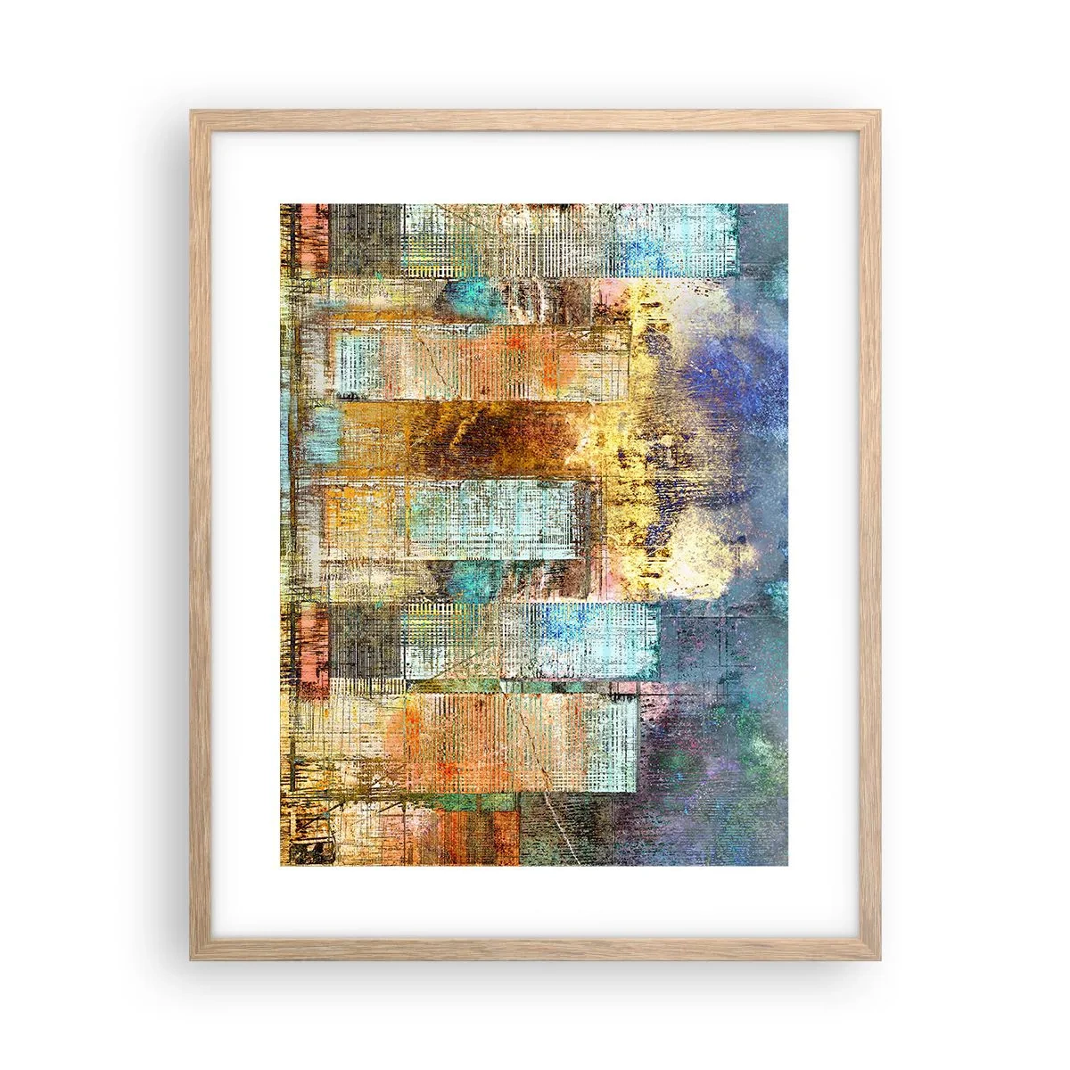 Plagát v ráme zo svetlého duba - Slnečná metropola - 40x50 cm