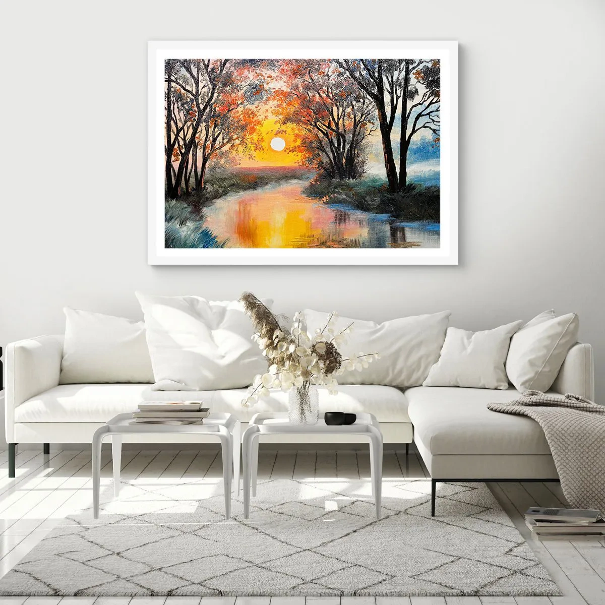 Plagát v bielom ráme - Jesenný nádych - 70x50 cm