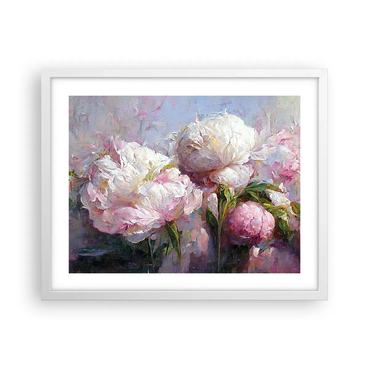 Plagát v bielom ráme - Kytica prekypujúca životom - 50x40 cm