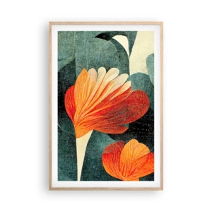 Plagát v ráme zo svetlého duba - Tropické horúco a chlad zelene - 61x91 cm