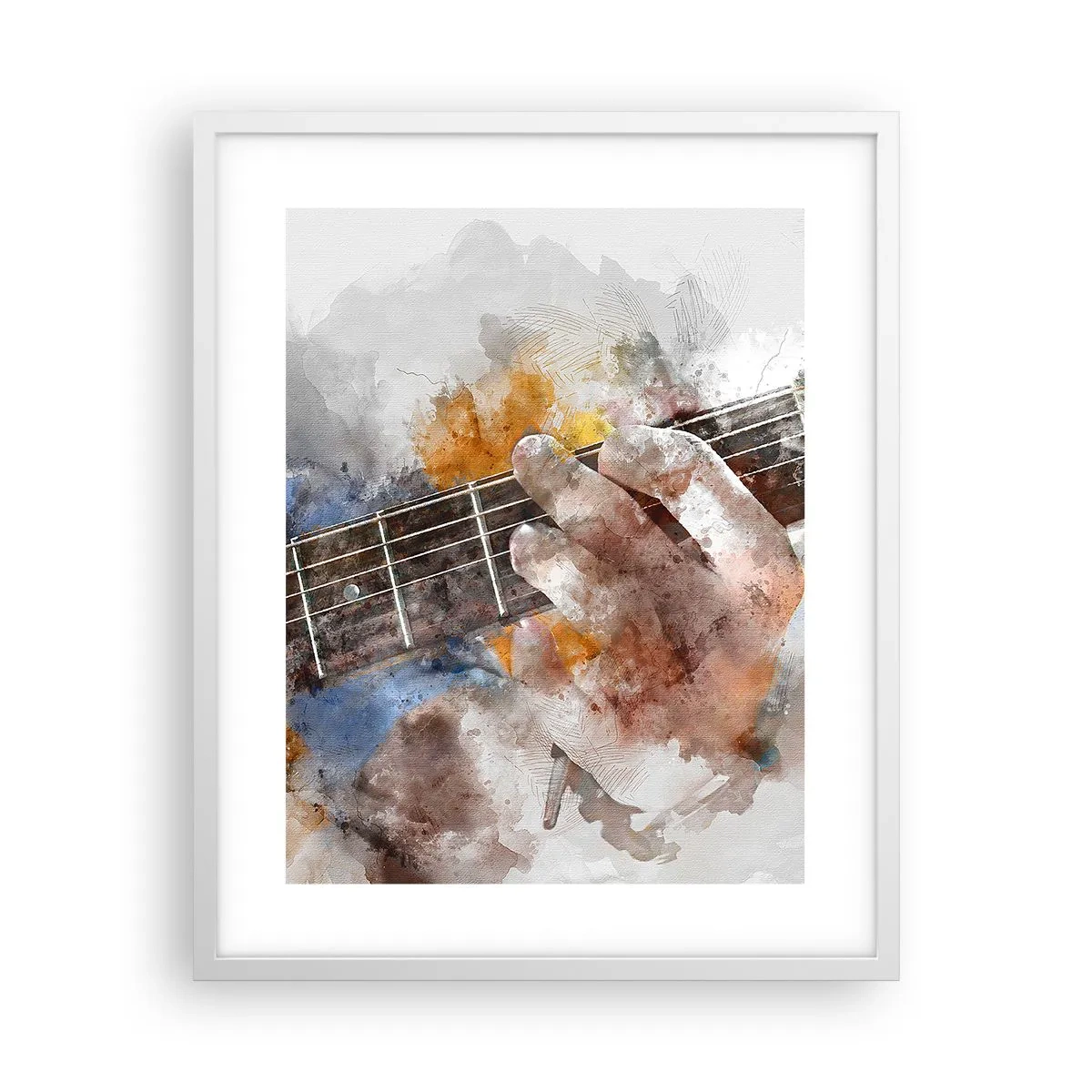 Plagát v bielom ráme - Poézia medzi strunami - 40x50 cm