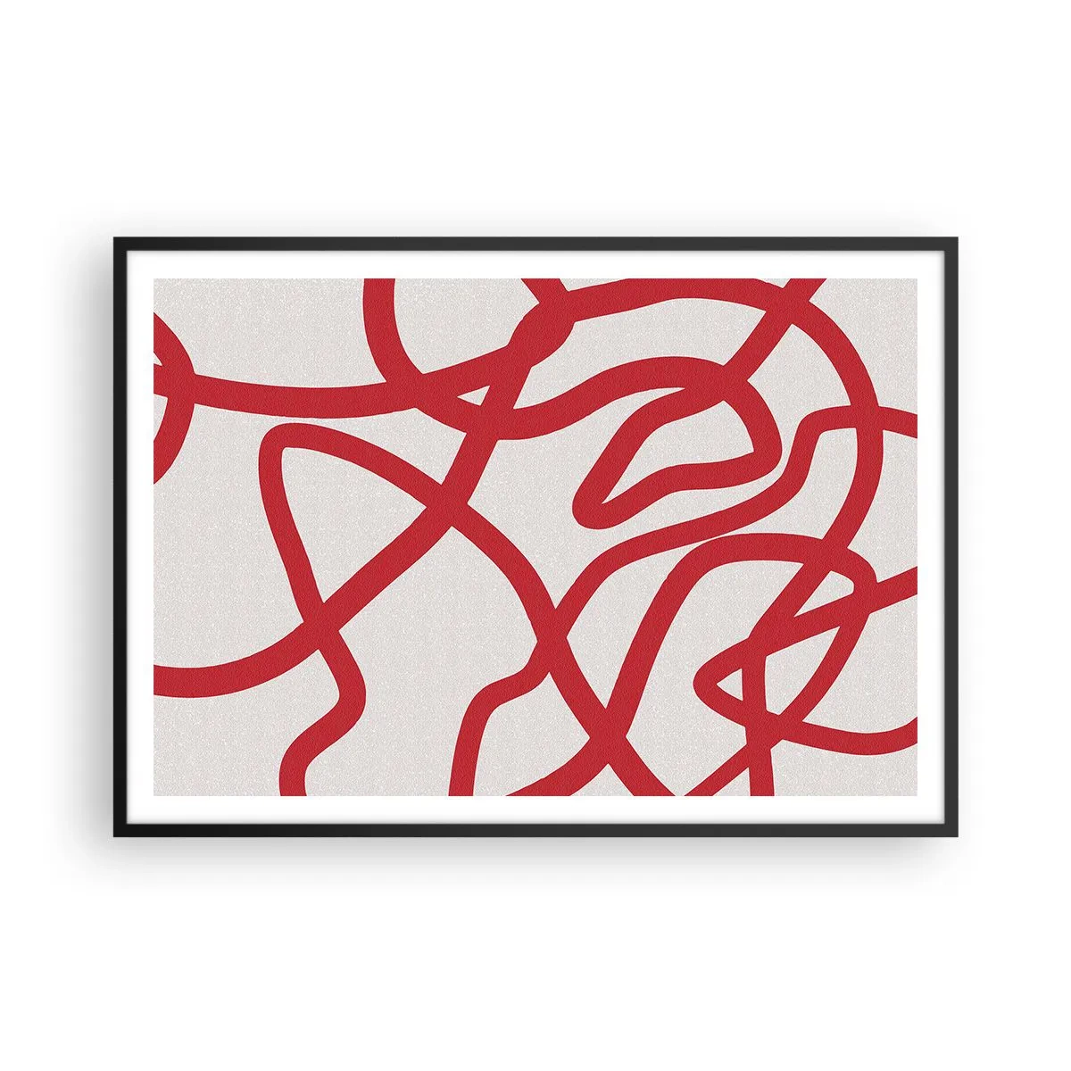Plagát v čiernom ráme - Červené na bielom - 100x70 cm