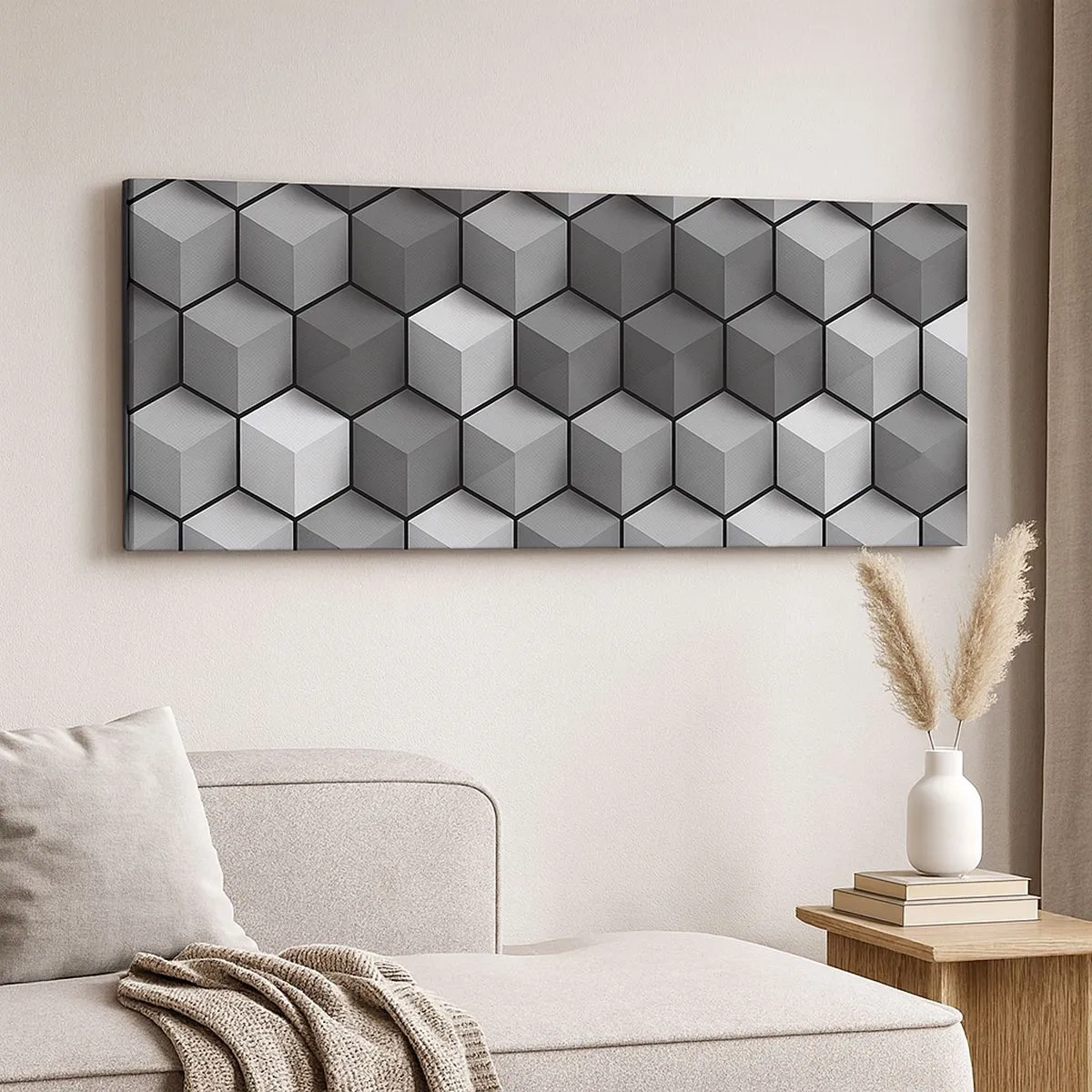 Obraz na plátne - Kubistické puzzle - 100x40 cm