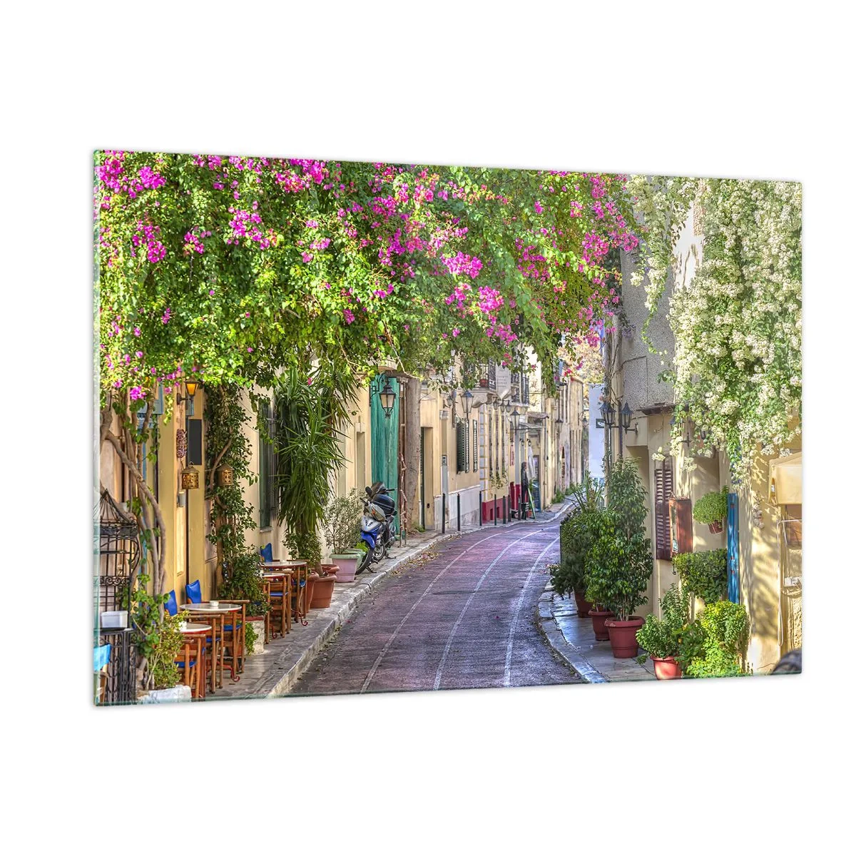 Obraz na skle - Kvitnúce zákutie - 120x80 cm