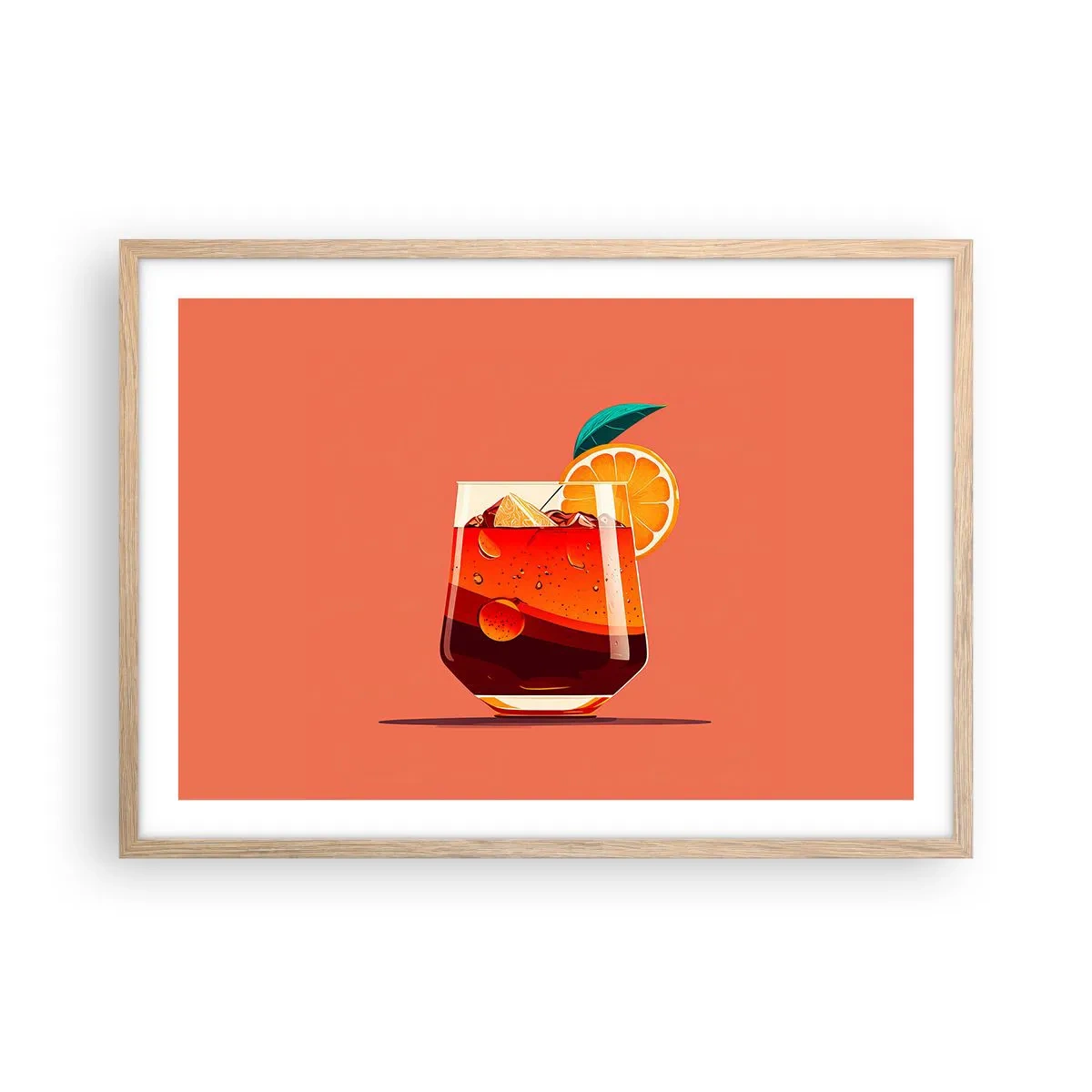 Plagát v ráme zo svetlého duba - Letné osvieženie - 70x50 cm