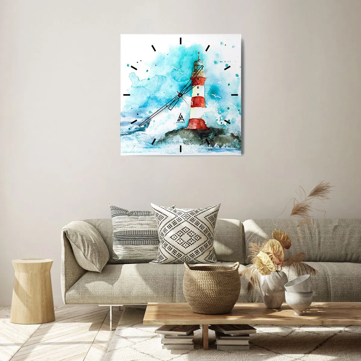 Nástenné hodiny - Jednota živlov - 40x40 cm