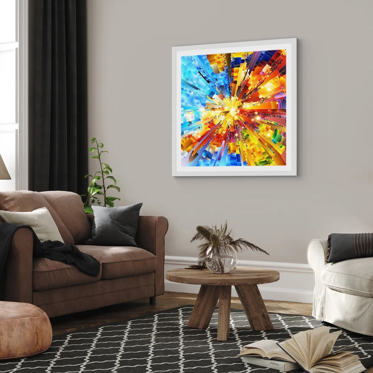 Plagát v bielom ráme - In medias res - 40x40 cm