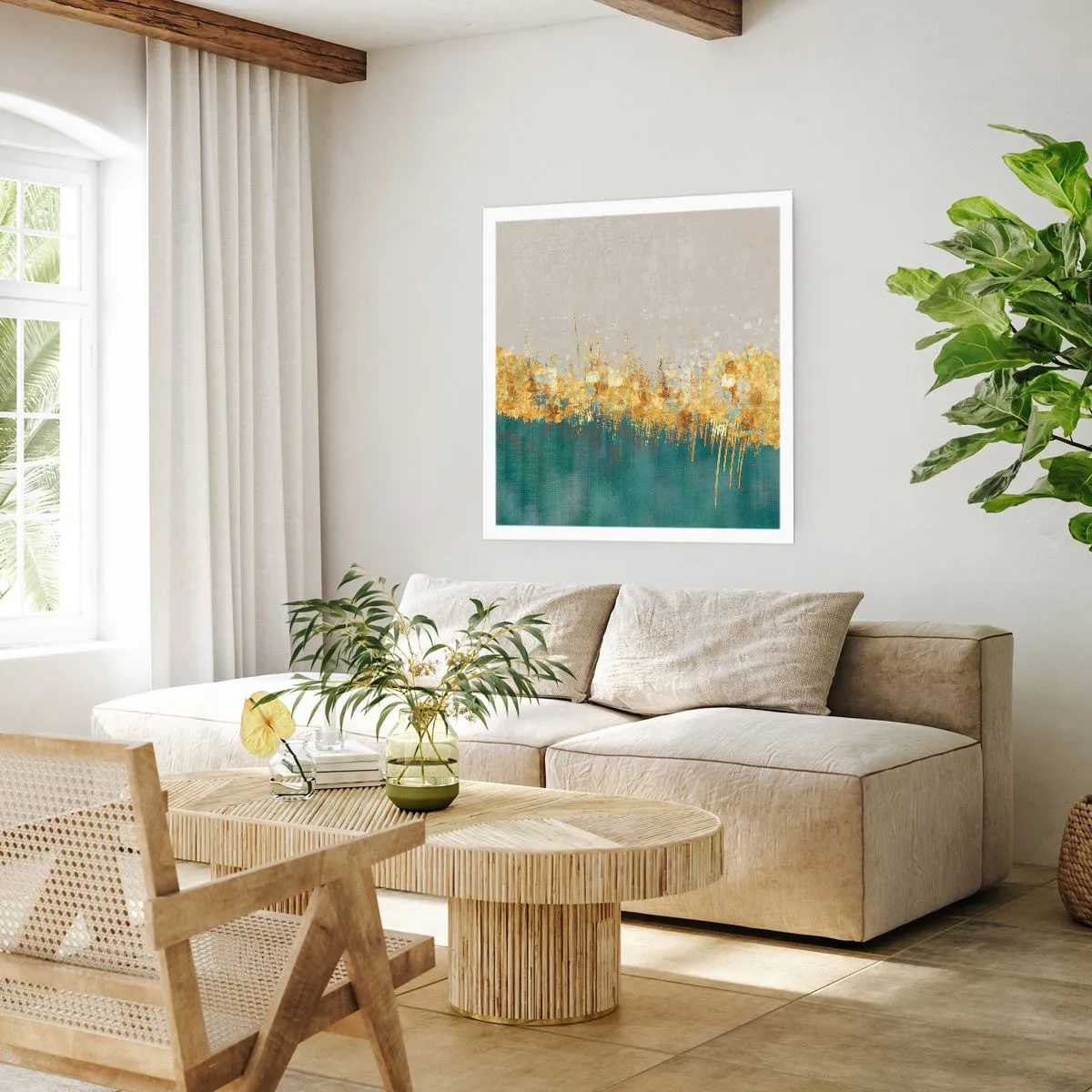 Plagát - Zlatá hranica - 30x30 cm