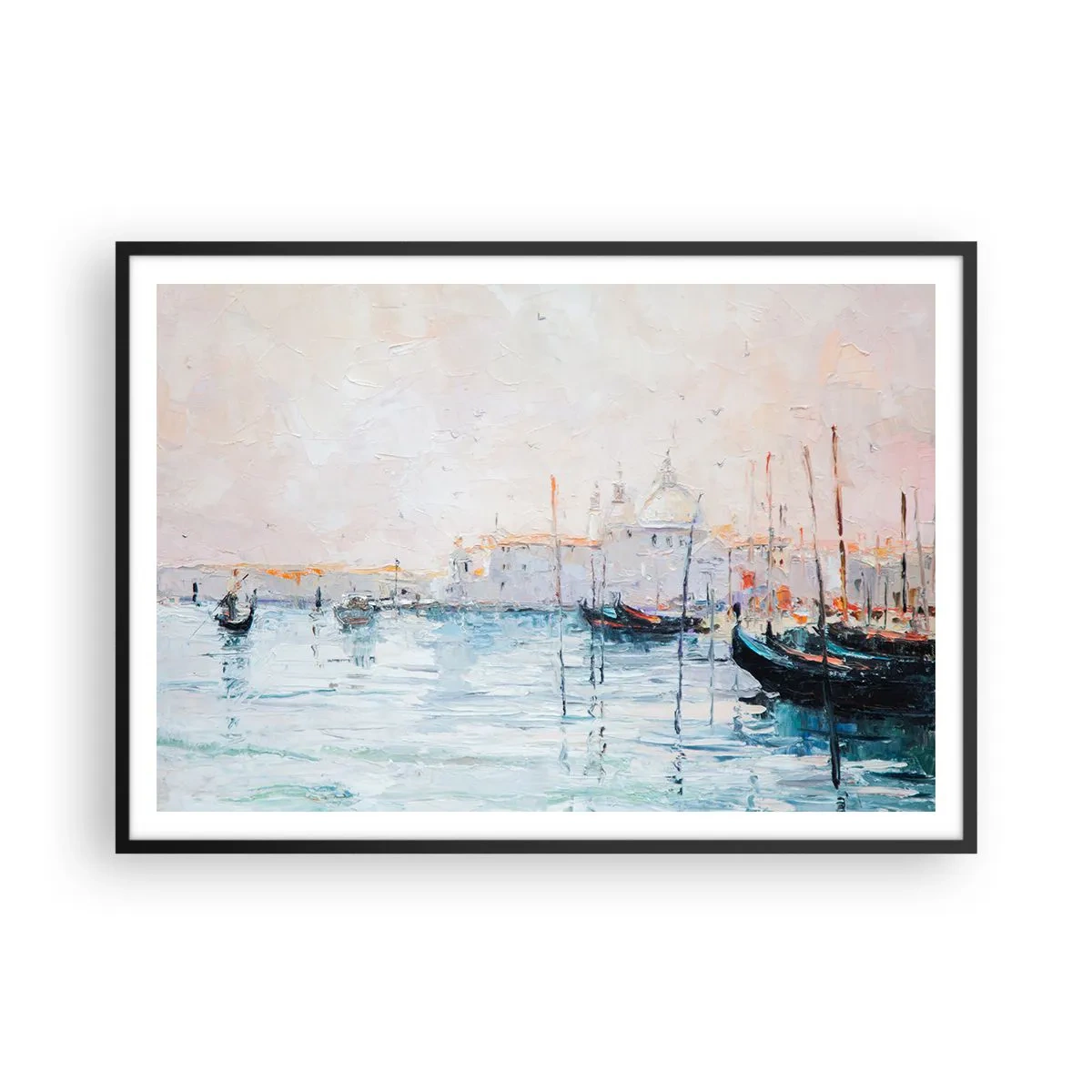 Plagát v čiernom ráme - Za vodou, za hmlou - 100x70 cm