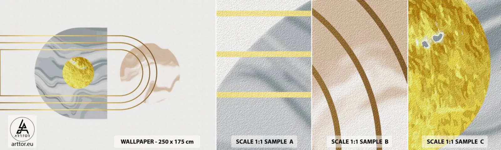 Vzorka samolepiacej fototapety Deluxe Sticker - Jas a žiarivosť - Abstrakcia, Kus, Grafika - 100x30 cm