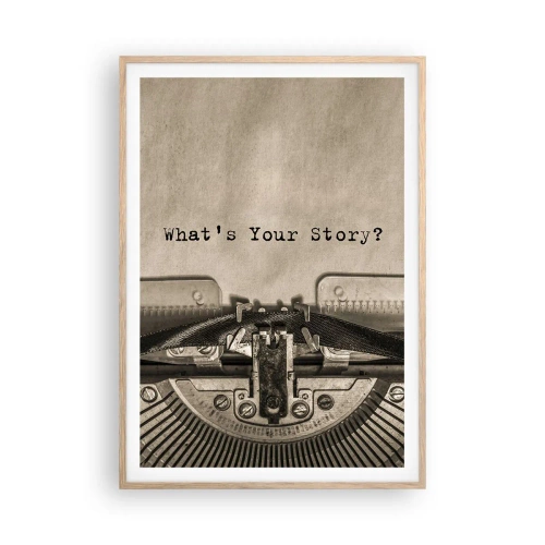 Plagát v ráme zo svetlého duba - Povedz mi - 70x100 cm