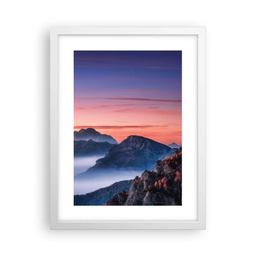 Plagát v bielom ráme - Nad údoliami - 30x40 cm