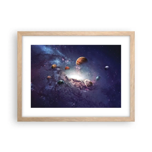 Plagát v ráme zo svetlého duba - Slnko a tanec - 40x30 cm