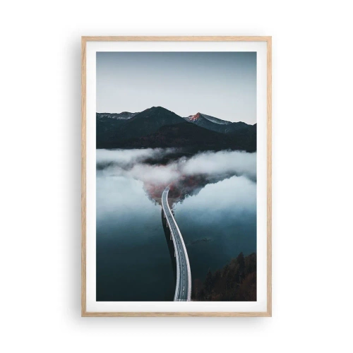 Plagát v ráme zo svetlého duba - Pri vode hladkej ako zrkadlo - 61x91 cm