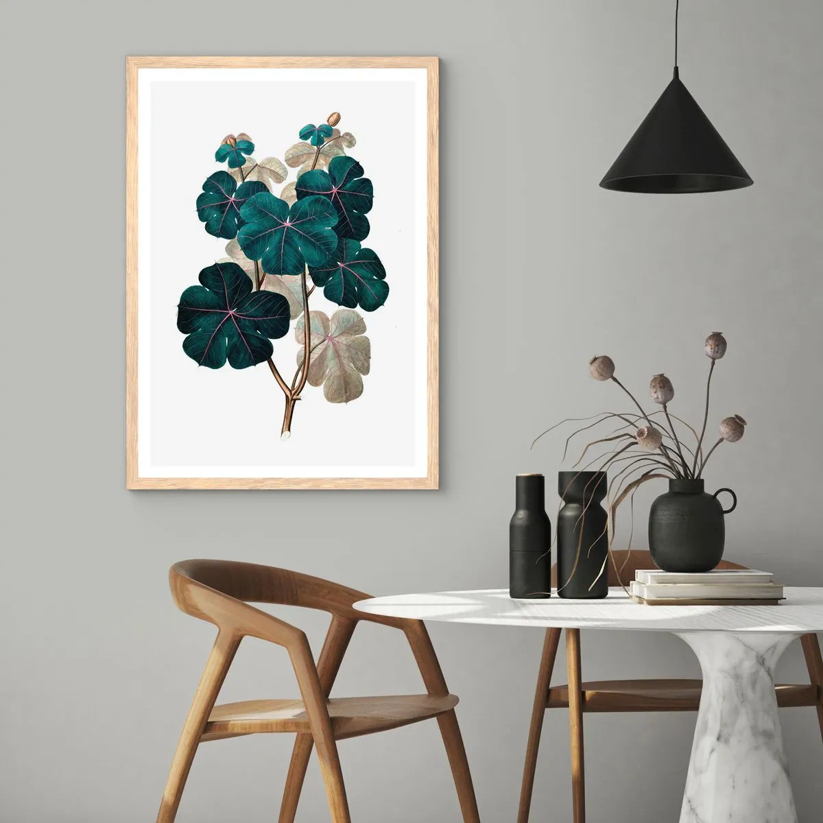 Plagát v ráme zo svetlého duba - Zo starého herbára - 40x50 cm