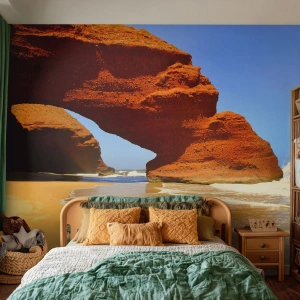 Fototapeta Premium Sand - Voda a vietor po tisíce rokov - Krajina, Maroko, oceán - 250x175 cm