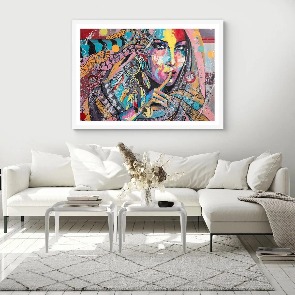 Plagát v bielom ráme - Mlč, než pochopíš - 100x70 cm