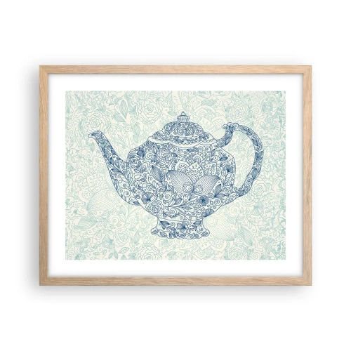 Plagát v ráme zo svetlého duba - Čajové kúzlo - 50x40 cm