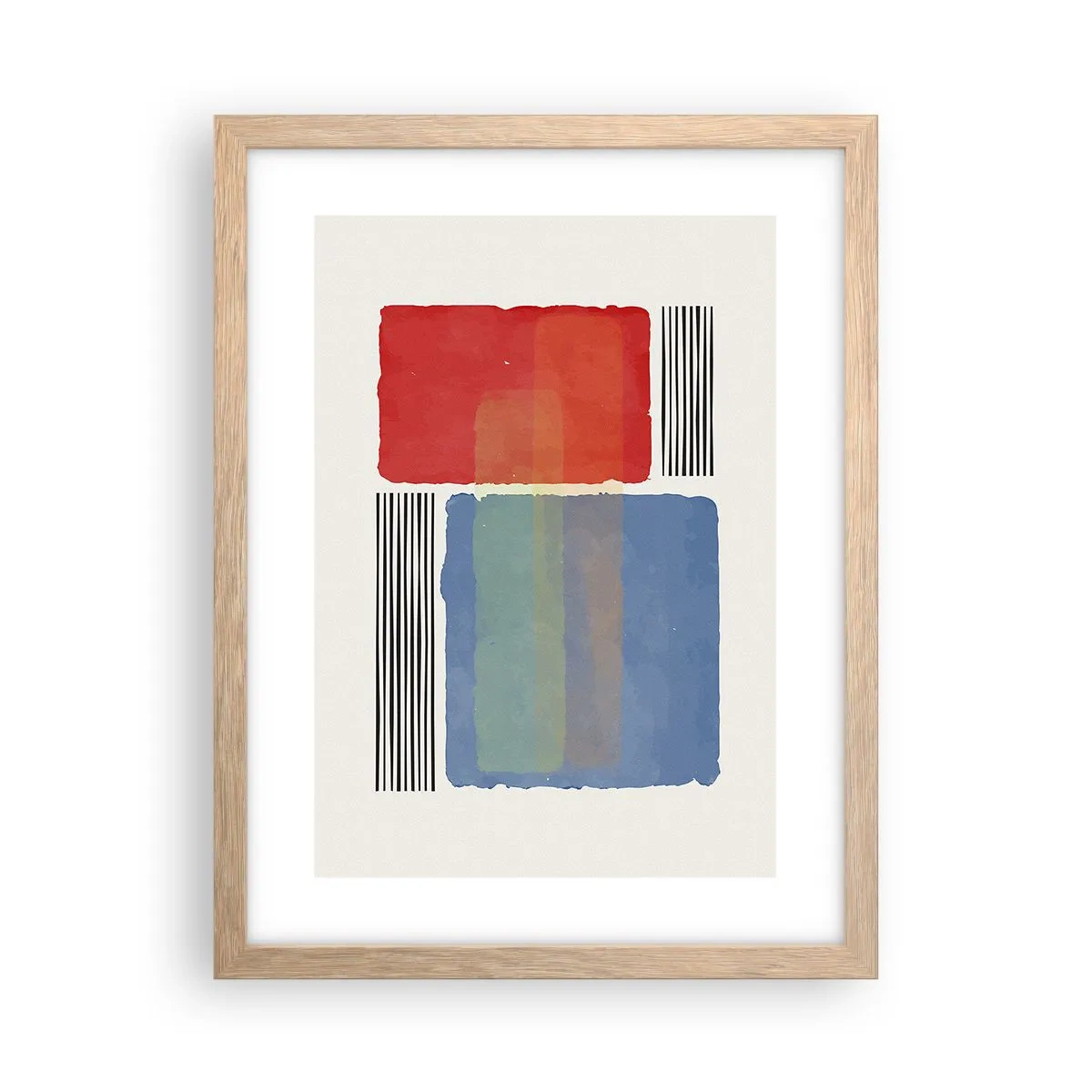 Plagát v ráme zo svetlého duba - Duch a písmeno geometrie - 30x40 cm