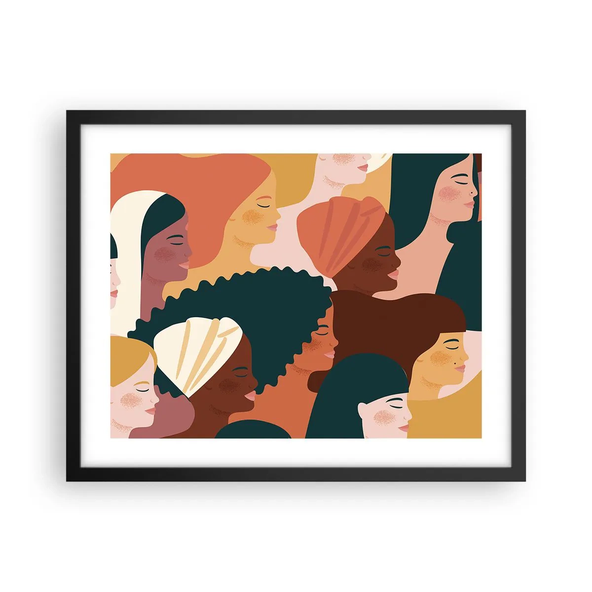 Plagát v čiernom ráme - Iba ženskosť - 50x40 cm