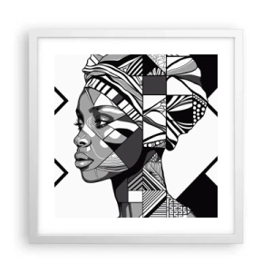 Plagát v bielom ráme - Etnický portrét - 40x40 cm