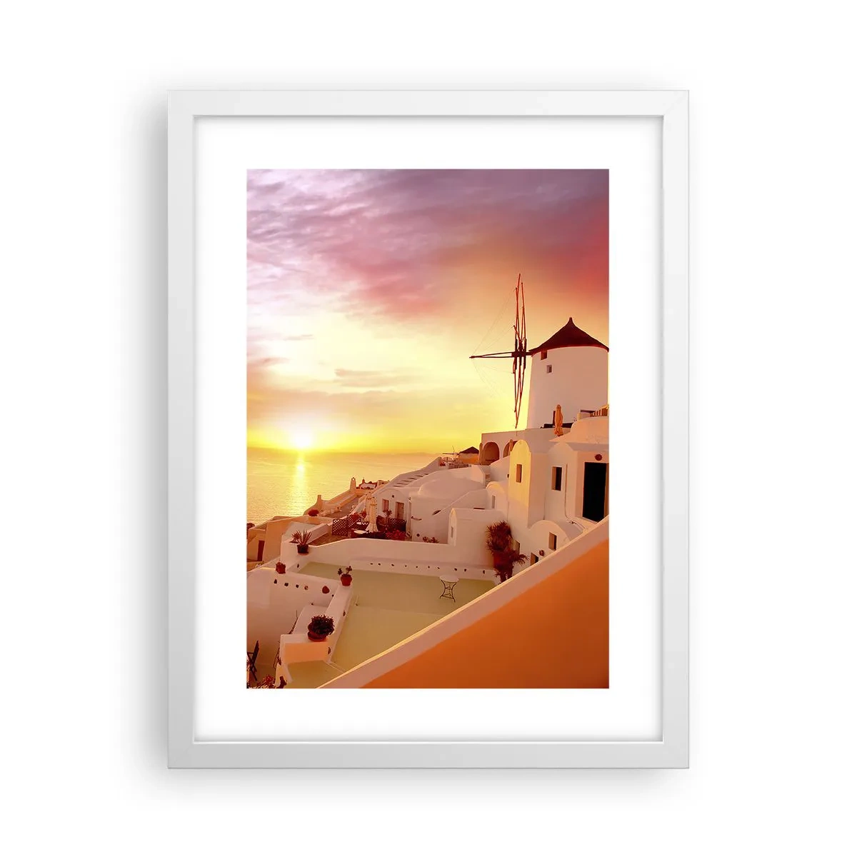 Plagát v bielom ráme - Rozplynúť sa v bielej a zlatej - 30x40 cm