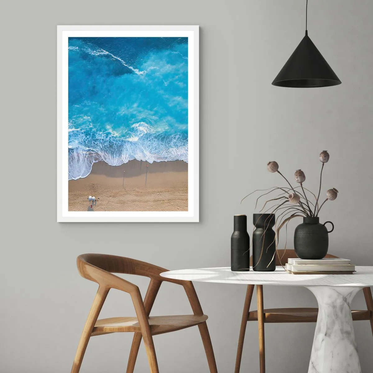Plagát v bielom ráme - Sila modrej - 70x100 cm