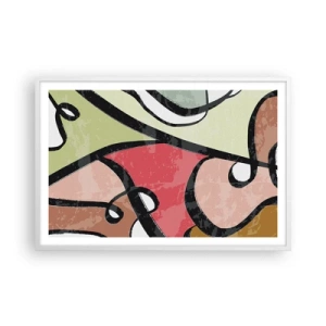 Plagát v bielom ráme - Piruety uprostred farieb - 91x61 cm