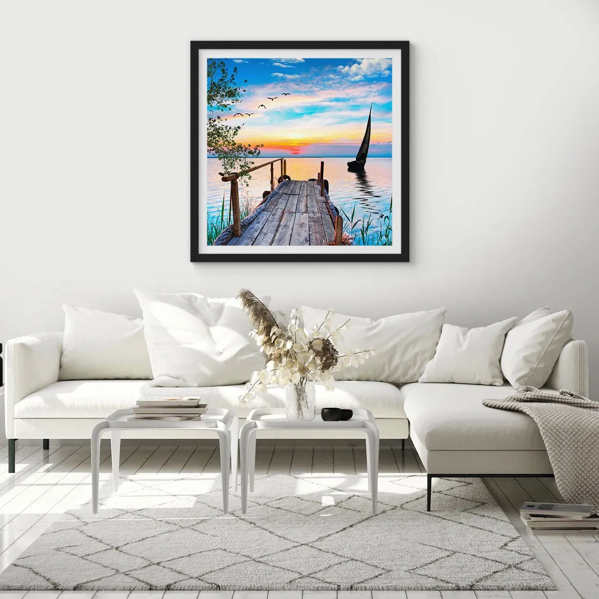 Plagát v čiernom ráme - Dobrý večer - 60x60 cm