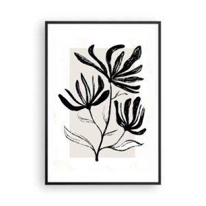 Plagát v čiernom ráme - Náčrtok pre herbár - 70x100 cm