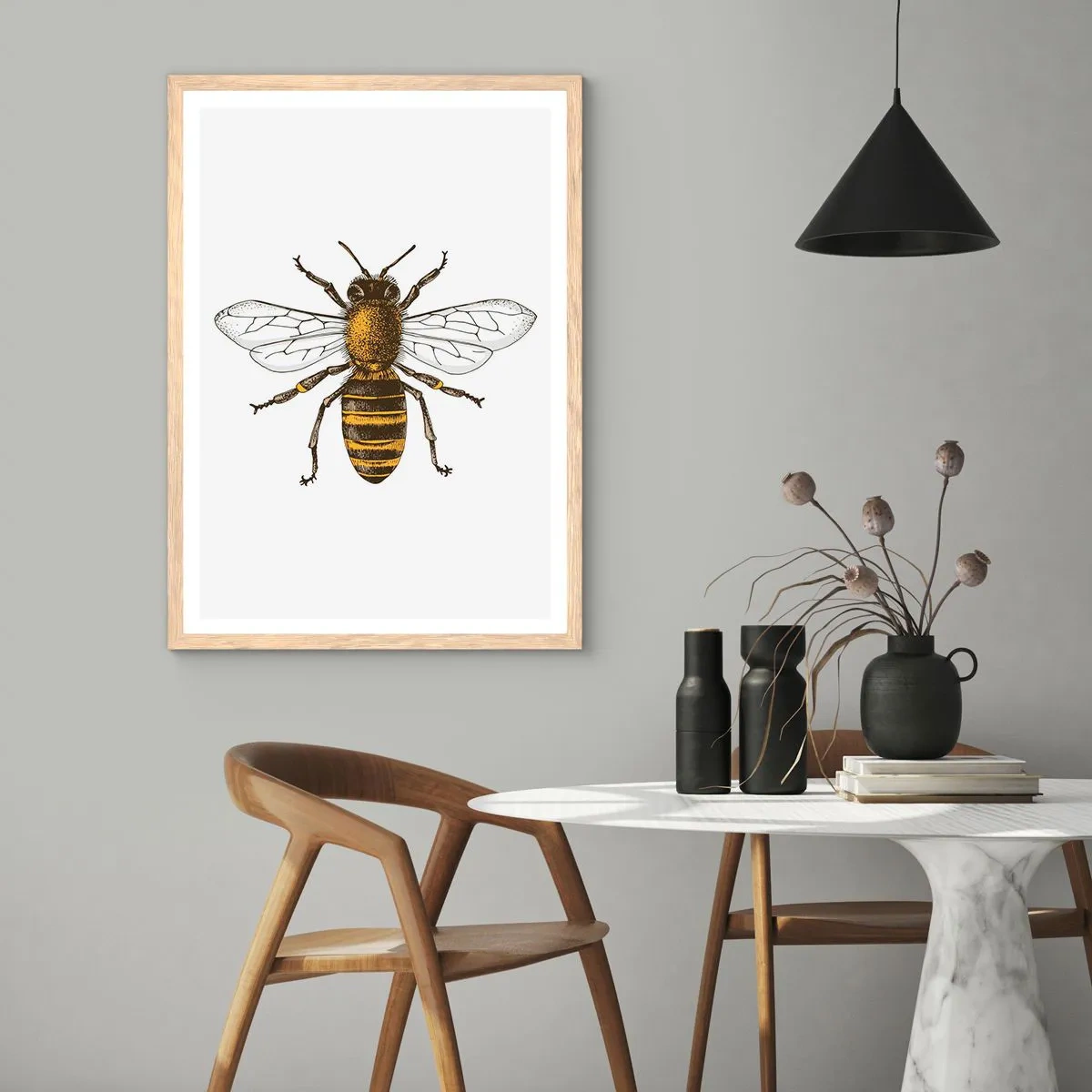 Plagát v ráme zo svetlého duba - Krásna a dobrá - 50x70 cm