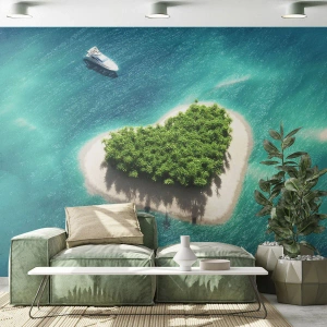 Fototapeta Premium Canvas - Milujem leto - Krajina, Ostrov V Oceáne, Jachta - 150x105 cm