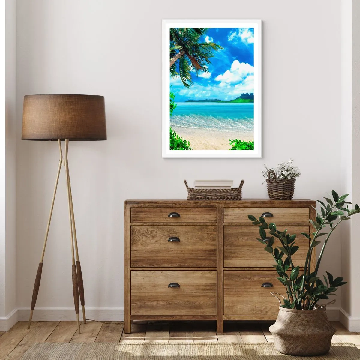 Plagát v bielom ráme - Lazúr trópov - 70x100 cm