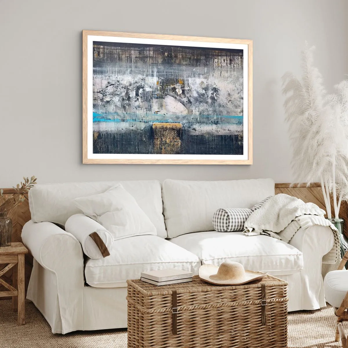 Plagát v ráme zo svetlého duba - Ako na ľade, tak aj na hrude - 100x70 cm