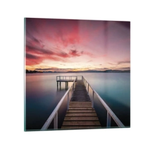 Obraz na skle - Jemný plameň večera - 60x60 cm