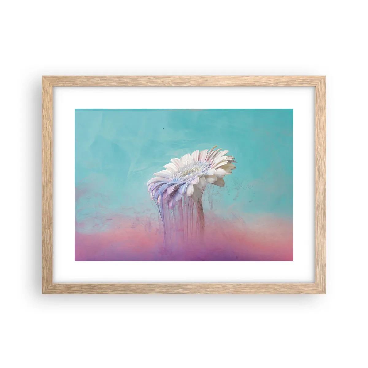 Plagát v ráme zo svetlého duba - Záhrobia kvetín - 40x30 cm