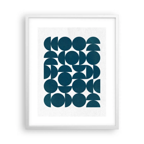 Plagát v bielom ráme - Kruhy a polkruhy - 40x50 cm