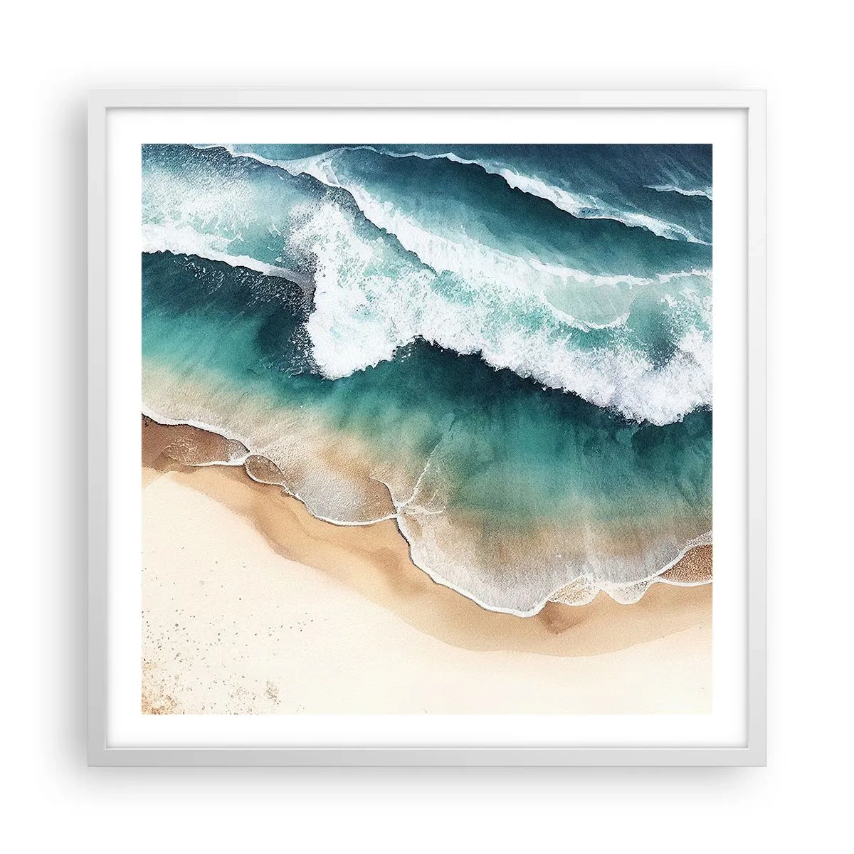 Plagát v bielom ráme - Odveké stretnutie - 60x60 cm