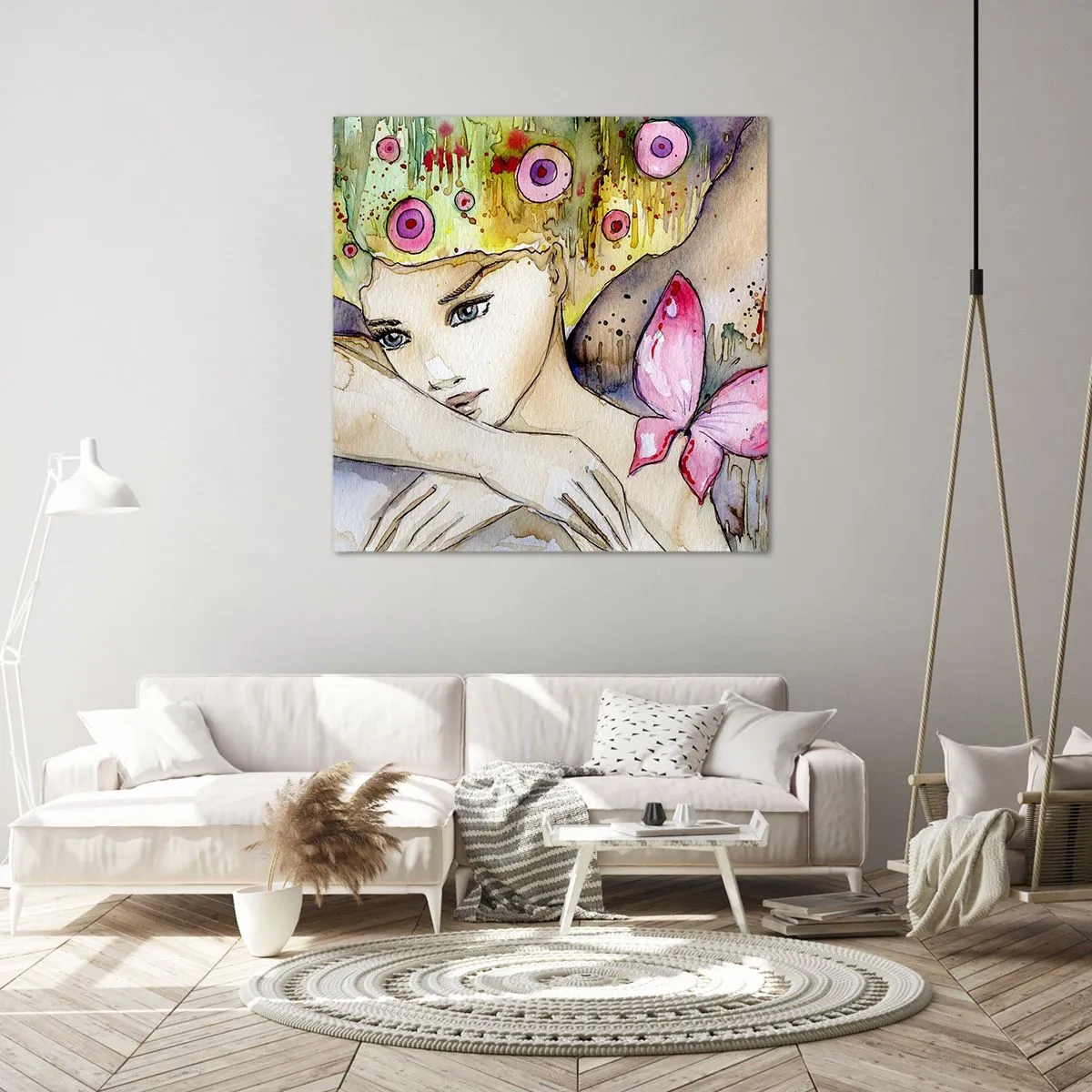 Obraz na plátne - Motýlia princezná - 40x40 cm