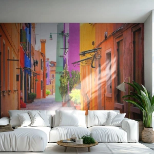 Fototapeta Premium Canvas - Dúhová ulička - Mesto, Benátky, Architektúra - 100x70 cm