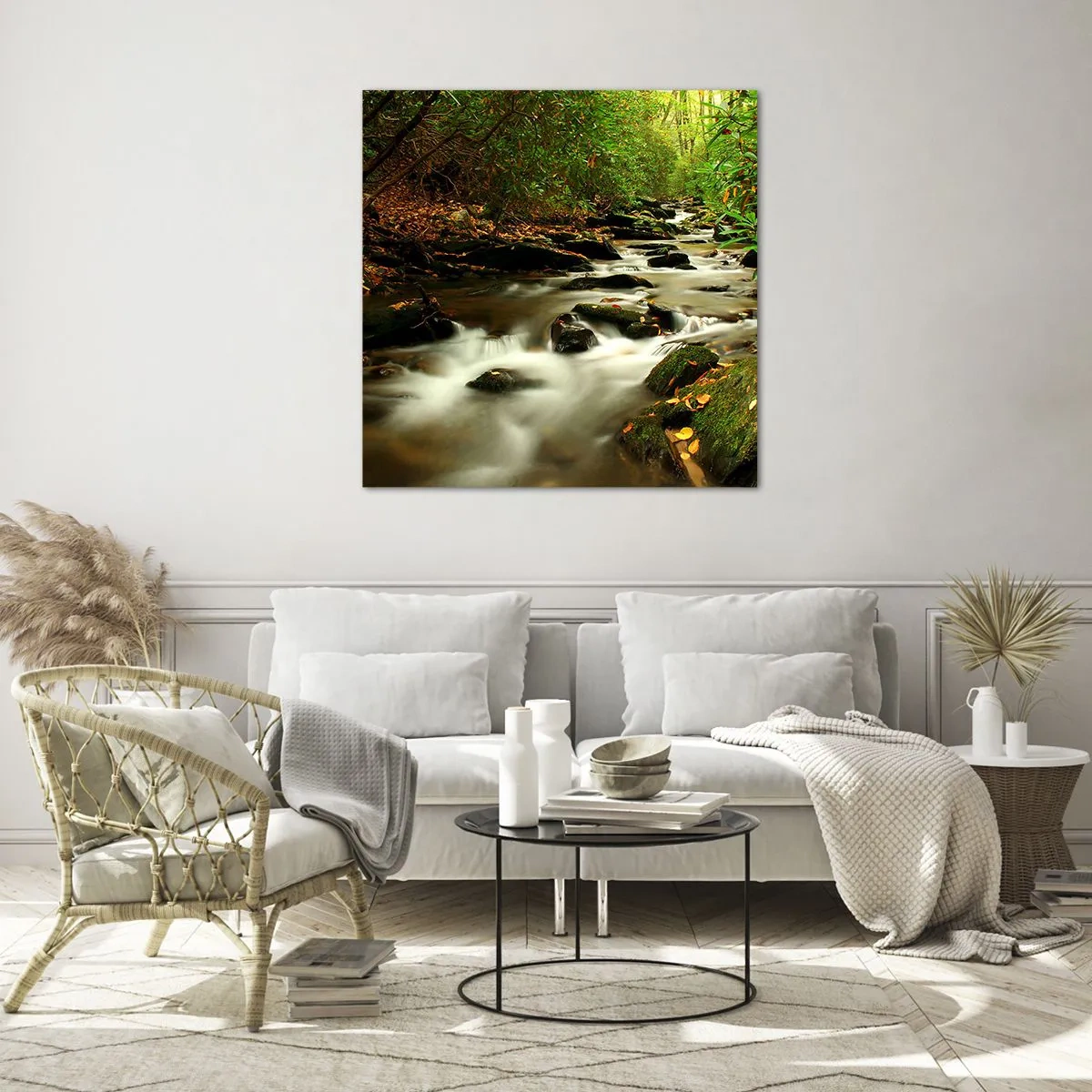 Obraz na skle - Ako tekuté striebro - 60x60 cm