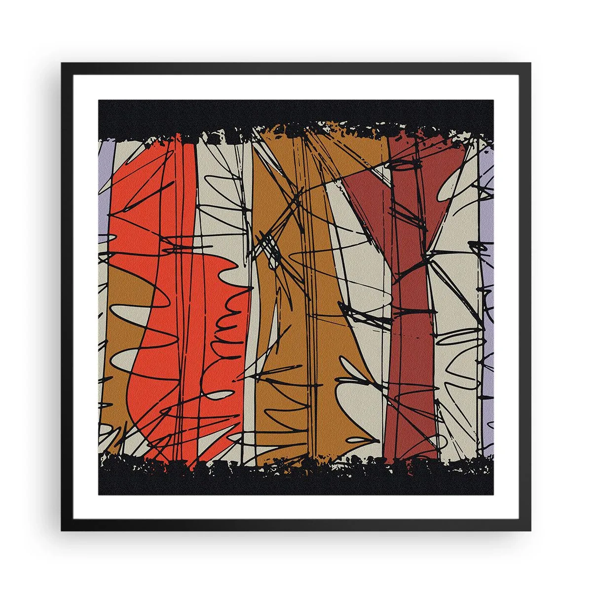 Plagát v čiernom ráme - Spontánna kompozícia - 60x60 cm
