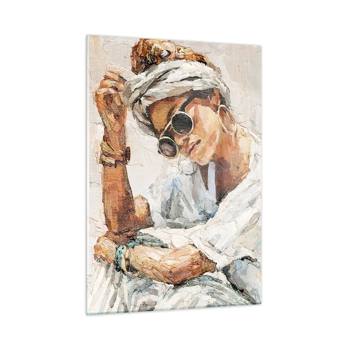 Obraz na skle - Portrét v plnom slnku - 50x70 cm