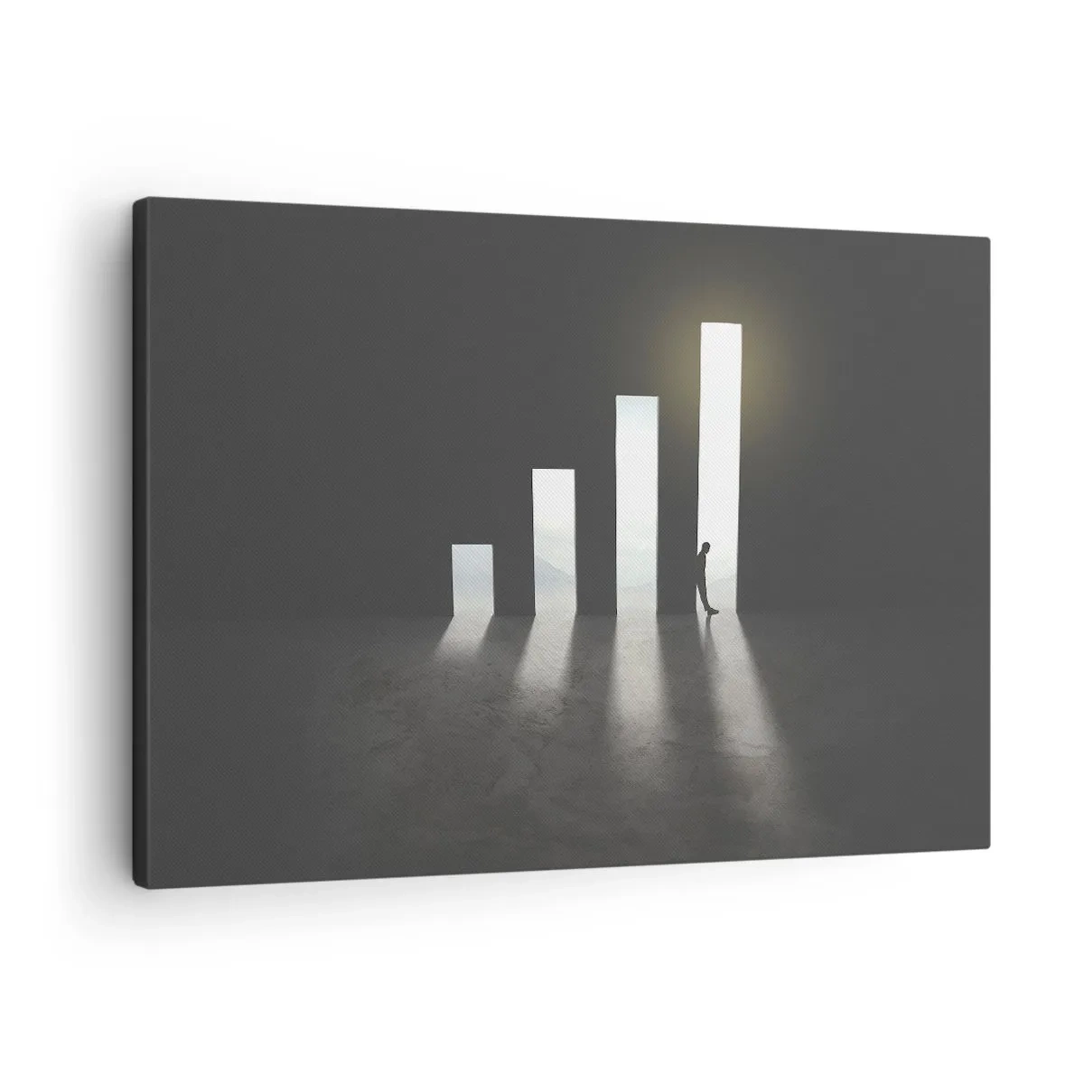 Obraz na plátne - Symbolický rast v podobe priechodov osvetlených svetlom - 70x50cm - Úspech – impresia - Moderná nástenná dekorácia do obývacej izby a spálne ARTTOR