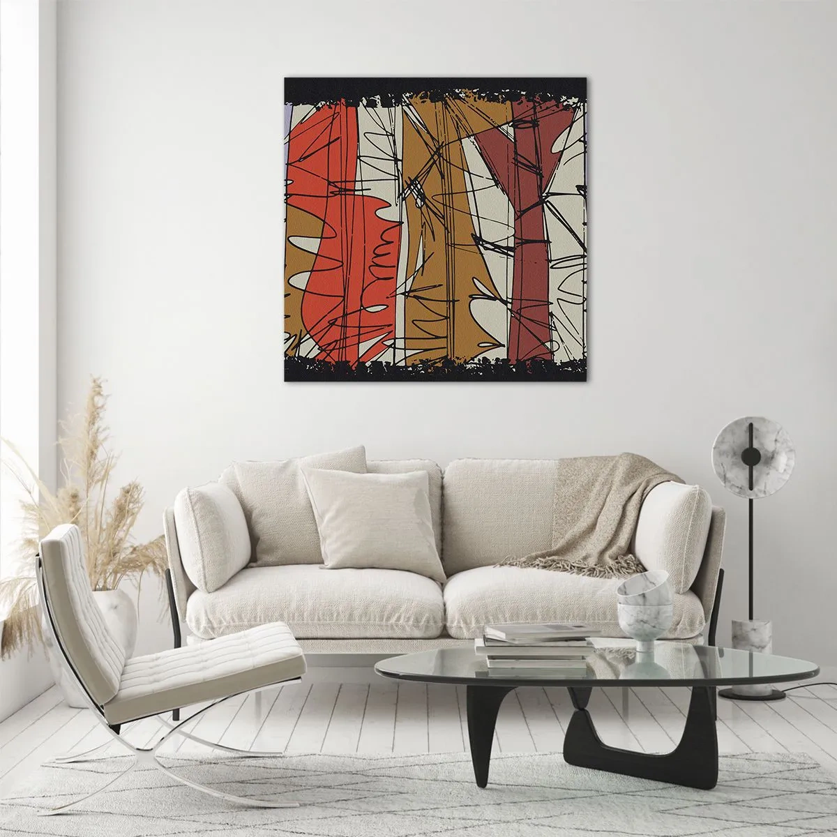 Obraz na skle - Spontánna kompozícia - 70x70 cm