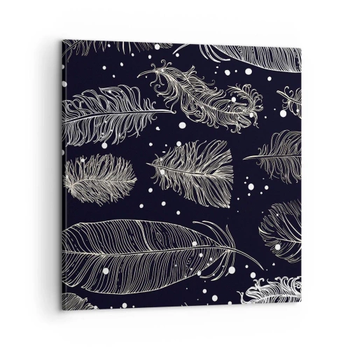 Obraz na plátne - Čipka s perím - 60x60 cm