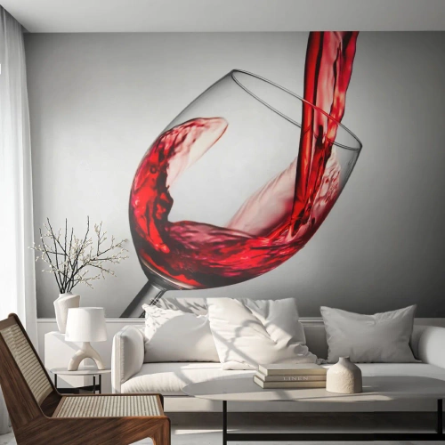 Fototapeta Premium Sand - Farba - pohyb - zvuk - Pohár na víno, červené víno, Gastronómia - 400x280 cm