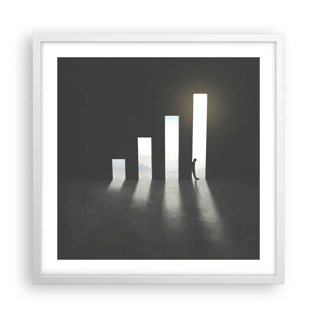Plagát v bielom ráme - Úspech – impresia - 50x50 cm