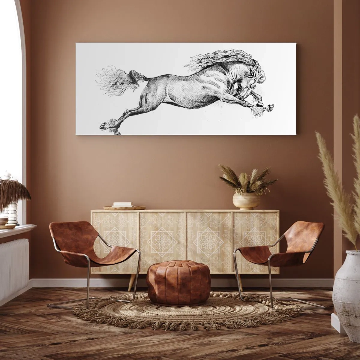 Obraz na plátne - Zastavený v cvale - 160x50 cm